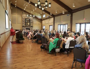 Karla Eslinger addresses crowd